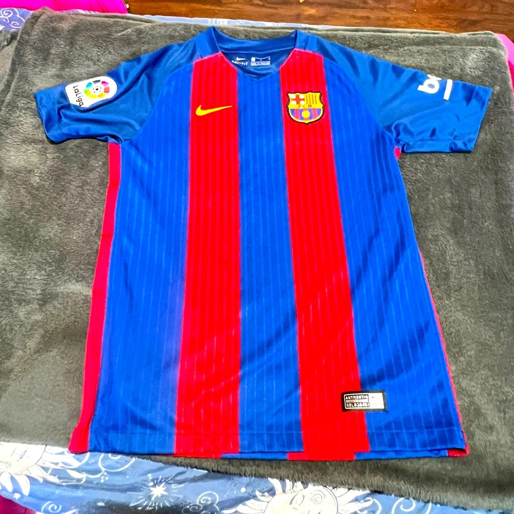 Selling Barcelona soccer jersey size Medium (kids)